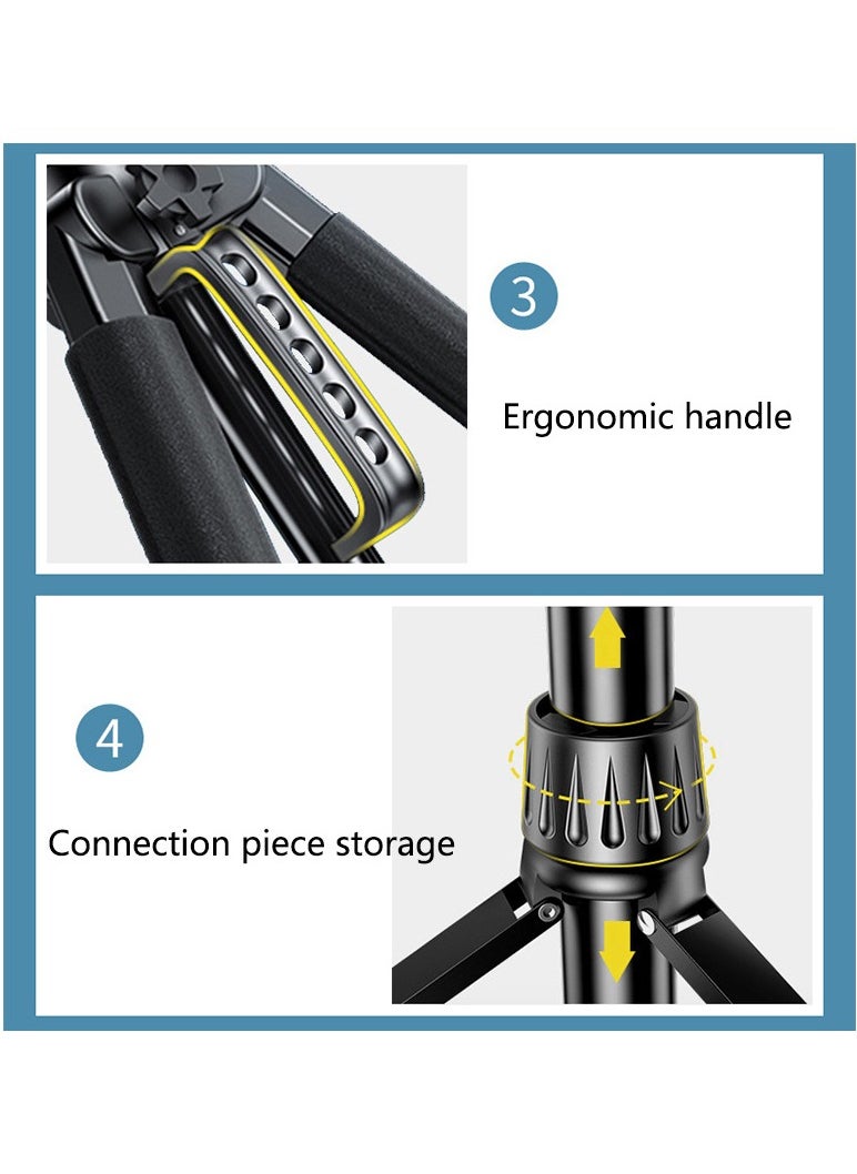 FlashHawk - Foldable Aluminum Tripod with Remote Control and Gimbal for Projector/DSLR Camera/Phone - Image 1