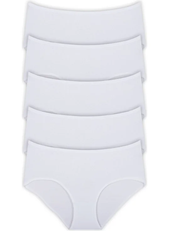 Hepsine Rakip Rival to All 5-Piece Women's Large Size High Waist Panties Cotton Battal Thin Elastic