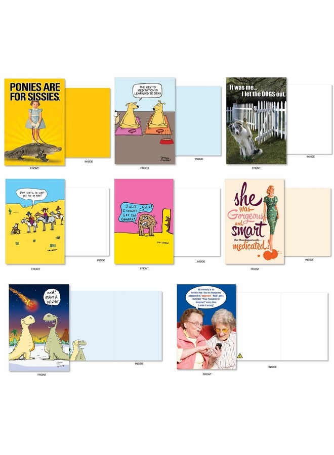 NobleWorks - 36 Assorted Funny Blank Cards Box Set With Envelopes, Mixed Humor Bulk Variety Pack - Just Because, Friendship For Men, Women (36 Designs, 1 Each) - Blank Expressions Ac9153Ocb-B1X36 - Image 5