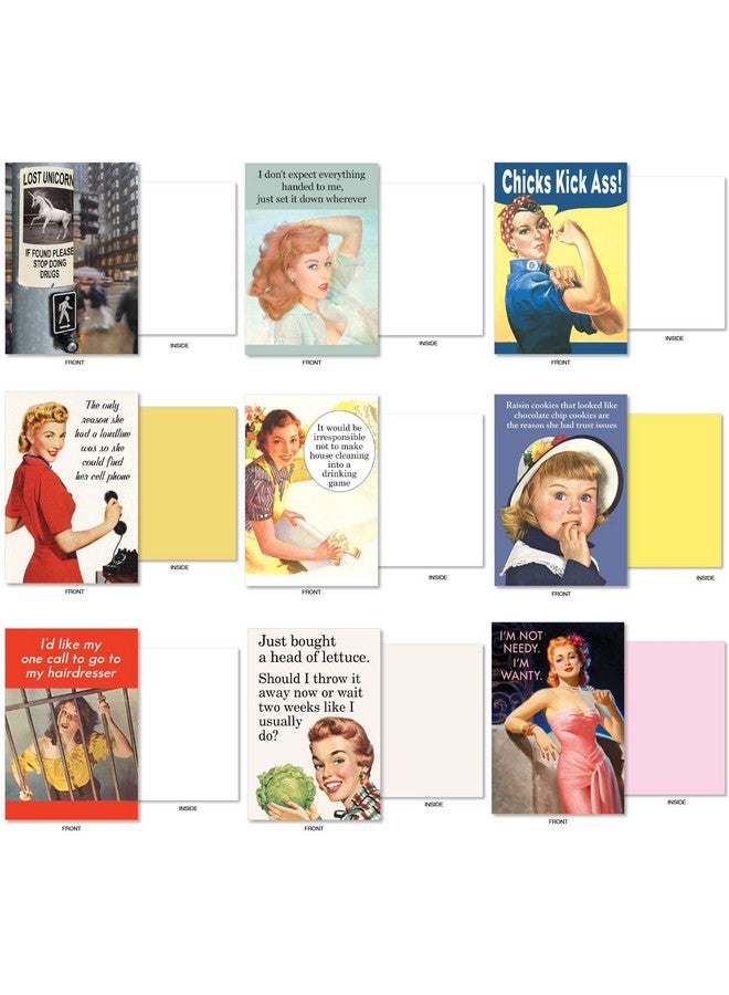 NobleWorks - 36 Assorted Funny Blank Cards Box Set With Envelopes, Mixed Humor Bulk Variety Pack - Just Because, Friendship For Men, Women (36 Designs, 1 Each) - Blank Expressions Ac9153Ocb-B1X36 - Image 2
