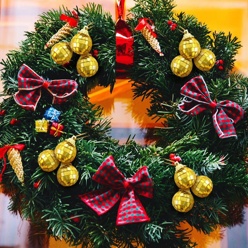 بيبتو BBTO 24 قطعة صغيرة ديسكو الكرة الحلي 70s الحزب ديكور كعكة أعلى كرة ديسكو عاكسة لديكور الحفلات (1.18 بوصة الذهب) - Image 5