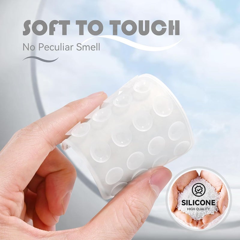 Langthering 8pcs Silicone Phone Sticky Grip, Suction Phone Case Mount for iPhone and Android, Hands-Free Sticky Cell Phone Grip, Mobile Fidget Mirror Holder for Selfies and Videos (Transparent) - Image 3
