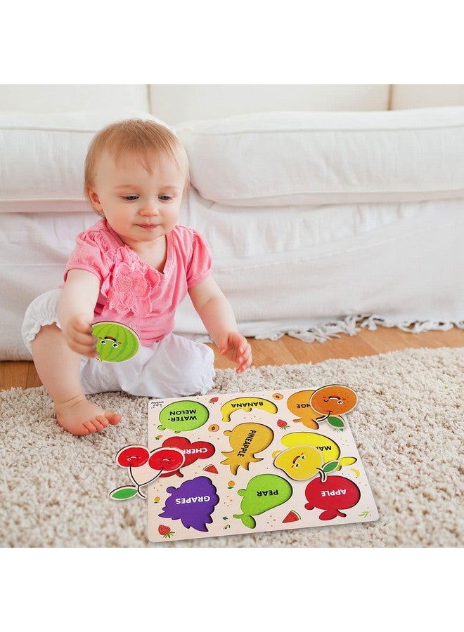 Webby Wooden Fruits Montessori Educational Pre-School Puzzle Board Toy For Boys And Girls, Kid - Image 2
