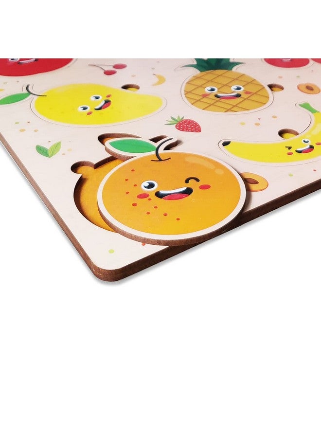Webby Wooden Fruits Montessori Educational Pre-School Puzzle Board Toy For Boys And Girls, Kid - Image 5