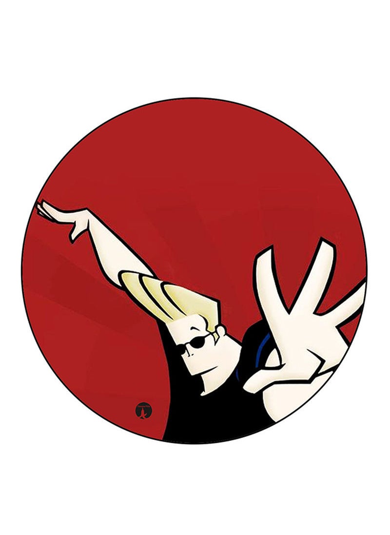 Johnny Bravo Printed Round Pin Badge Multicolour