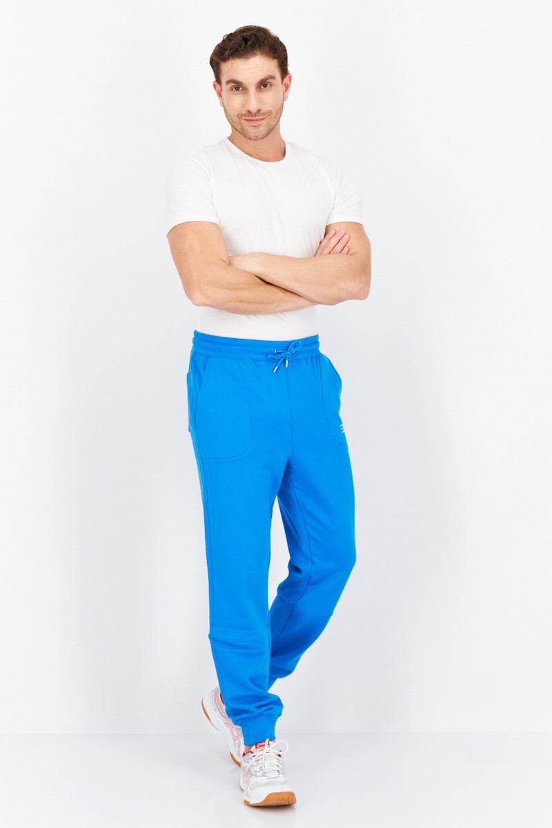 Esprit x Rest and Recreation Men Regular Fit Brand Logo Drawstring Sweatpants, Blue - Image 3