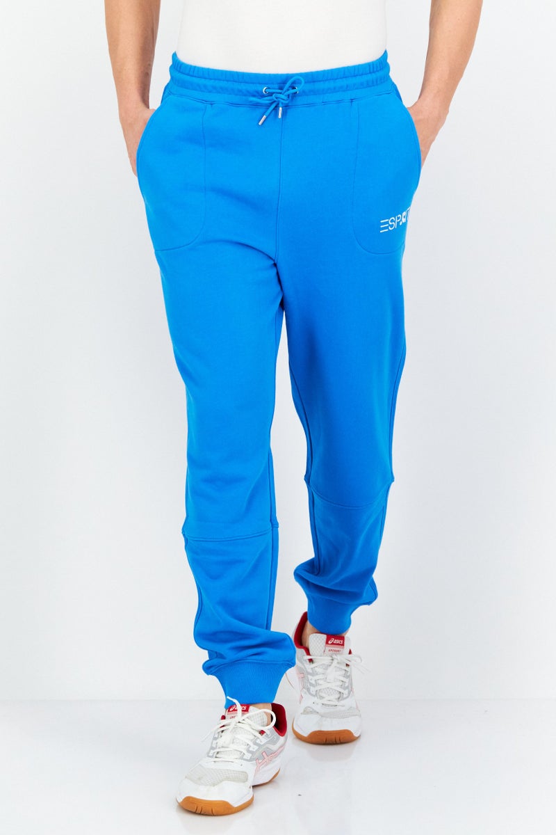 Esprit x Rest and Recreation Men Regular Fit Brand Logo Drawstring Sweatpants, Blue - Image 1