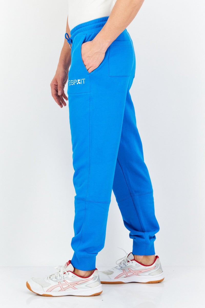 Esprit x Rest and Recreation Men Regular Fit Brand Logo Drawstring Sweatpants, Blue - Image 4