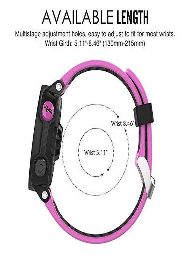 HWHMH أساور سيليكون بديلة ملونة من HWHMH مع أدوات إزالة الدبابيس لساعات Garmin Forerunner 220/230/235/620/630 (بدون جهاز تتبع، أساور بديلة فقط) (عبوة من 6 قطع) - Image 5