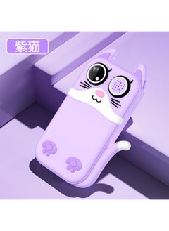 Cartoon Unicorn H07 Children's Mobile Phone Camera Flashlight Game Alarm Clock Multi-function Toy-Color:Purple Kitten (touch Screen Model) Does Not Come With Card