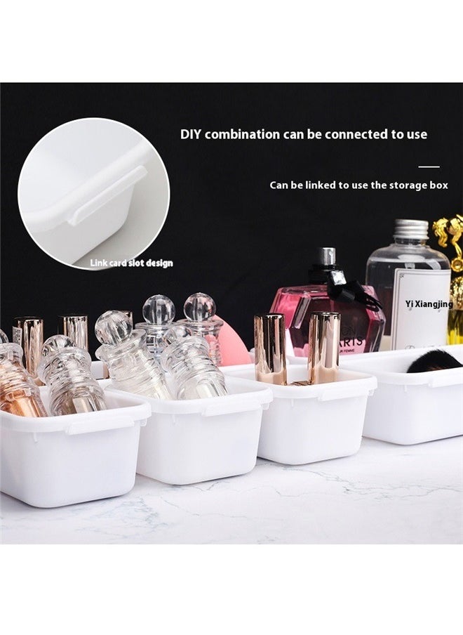 yongsheng 8-Piece Home Drawer Organizer Box Tray Set white，8 PCS Plastic Drawer Organizer, Sectional Makeup Desk Storage, Tool Box Tray Divider Bins Set for Bedroom, Kitchen(White)  - Image 5