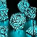 FONVGOGO Glow in The Dark Light up DND Dice Metal for Dungeons and Dragon 7 Polyhedral Dice Set Hollow Metal Vine D and D RPG Dice for Role Playing Game Vine Glow Blue - Image 2