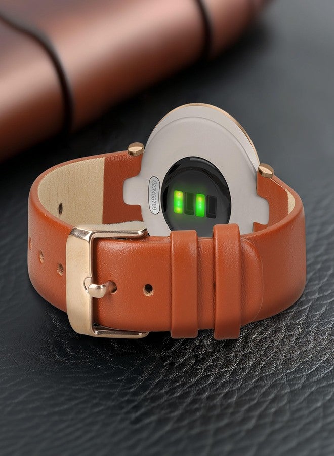 kwmobile Real Leather Watch Strap Compatible with Garmin Lily Sport - Fitness Tracker Replacement Sports Wristband with Clasp - Image 3