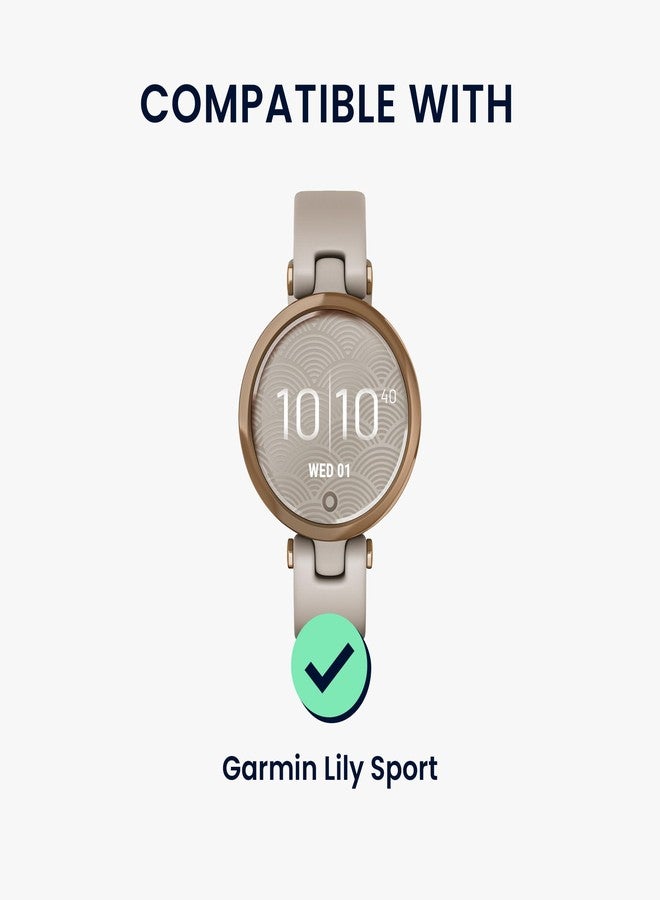 kwmobile Real Leather Watch Strap Compatible with Garmin Lily Sport - Fitness Tracker Replacement Sports Wristband with Clasp - Image 2