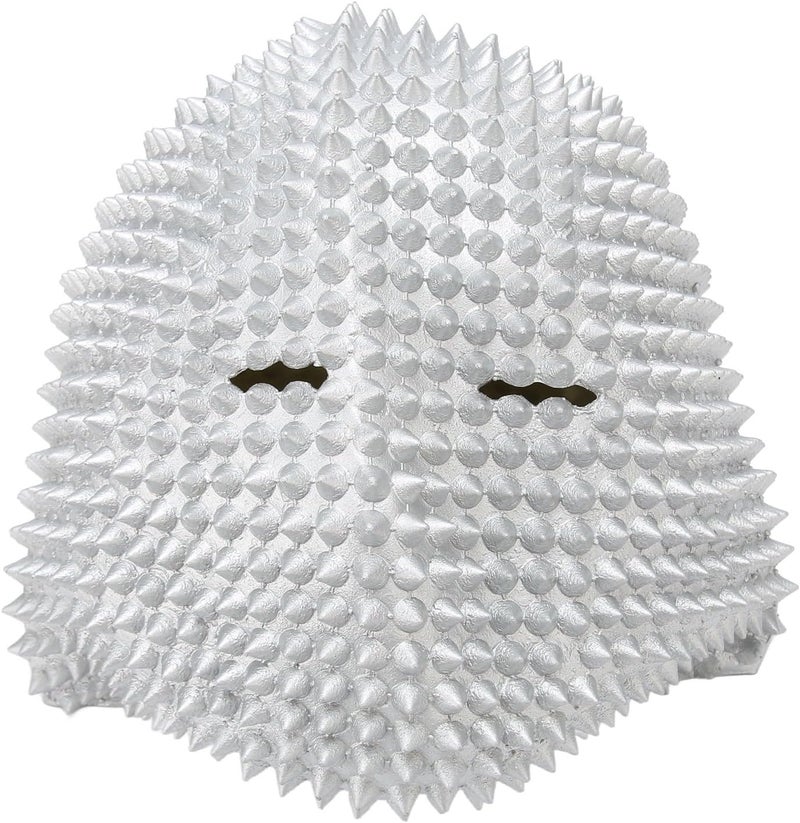 klarako Halloween Studded Full Face Cover,Fashion Steampunk Masks,Steampunk Horror Elastic Face Cover for Cosplay Costume Party Silver - Image 1