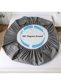 VUCATIN Queen Size Mattress Protector Waterproof Bed Mattress Pad Cover Protector Breathable Noiseless Queen 3D Air Fabric Cooling Mattress Pad Cover with Deep Pocket (Grey Bedspread 200cm*220cm)  - Image 5