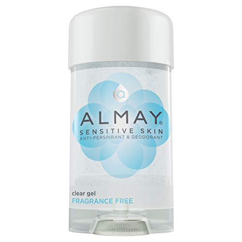 Almay Sensitive skin Clear Gel AntiPerspirant Deodorant Fragrance Free 225Ounce Stick Pack of 6
