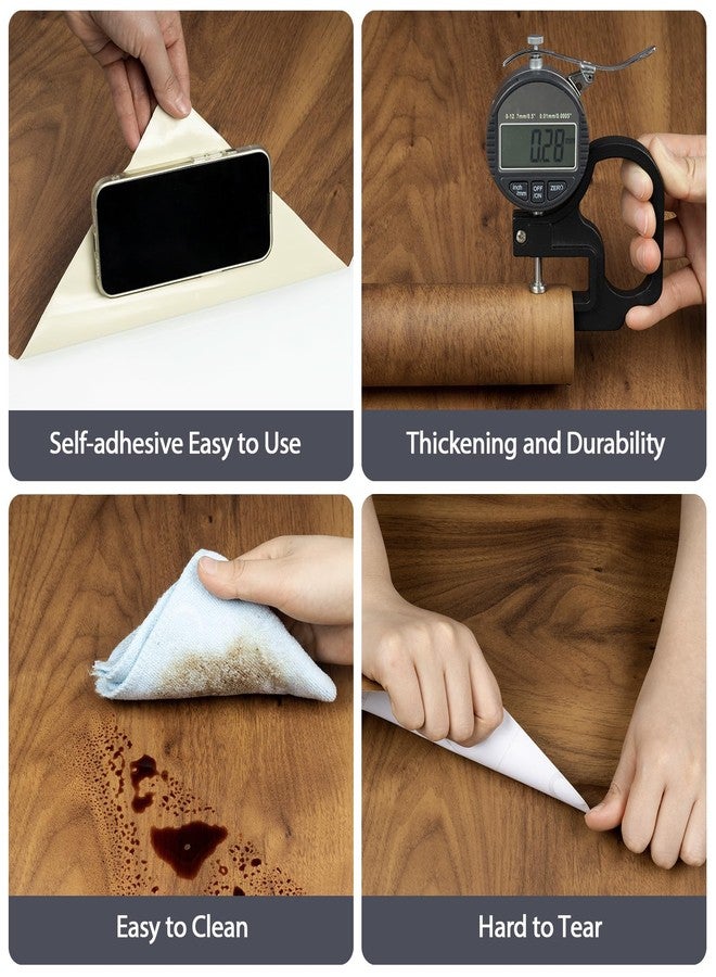 TANONE Wood Grain Contact Paper Thickened Wood Peel and Stick Wallpaper, Easy to Install Self-Adhesive Decorative Vinyl Film Wall Paper, Waterproof & Durable for Furniture Covering 15.7'' X 118'' - Image 2