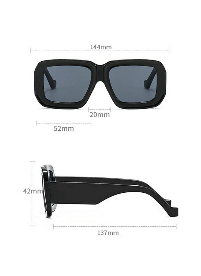 Mincl Square Sunglasses For Women Men Trendy Fashion Rectangle Sunglasses Uv Protection Retro Vintage Womens Sunglasses (Brown)  - Image 3
