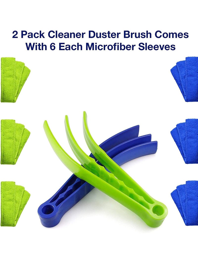 Y&D 2 Pack Window Blind Cleaner Duster Tool with 6 Each Microfiber Sleeves, Tools for Blinds, Jalousie Shutter, Air Conditioner - Image 4