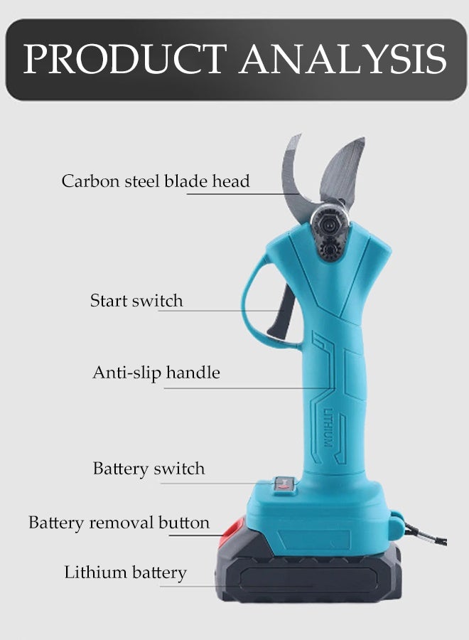 DUNISO Electric Pruning Shears Cordless Electric Pruner Kit with Rechargeable Batterie 25mm Cutting Diameter Portable Secateurs Tree Branch Pruner Garden Power Tools for Tree Branches, Courtyard, Household - Image 4