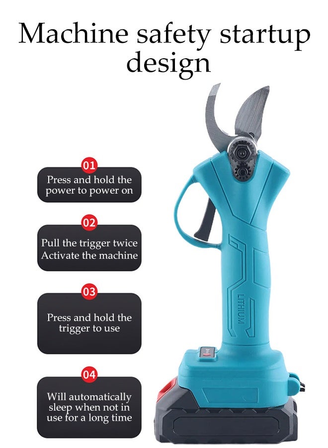 DUNISO Electric Pruning Shears Cordless Electric Pruner Kit with Rechargeable Batterie 25mm Cutting Diameter Portable Secateurs Tree Branch Pruner Garden Power Tools for Tree Branches, Courtyard, Household - Image 3