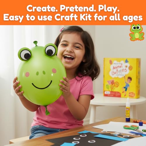 CocoMoco Kids DIY Art and Craft Kit for Kids, Make Your Own Animal Balloons Jungle Party Set, Gift for Girls and Boys, Age 3-8 year old, Create 6 Animal Balloons, Christmas Gifts Return Gift for Kids - Image 4