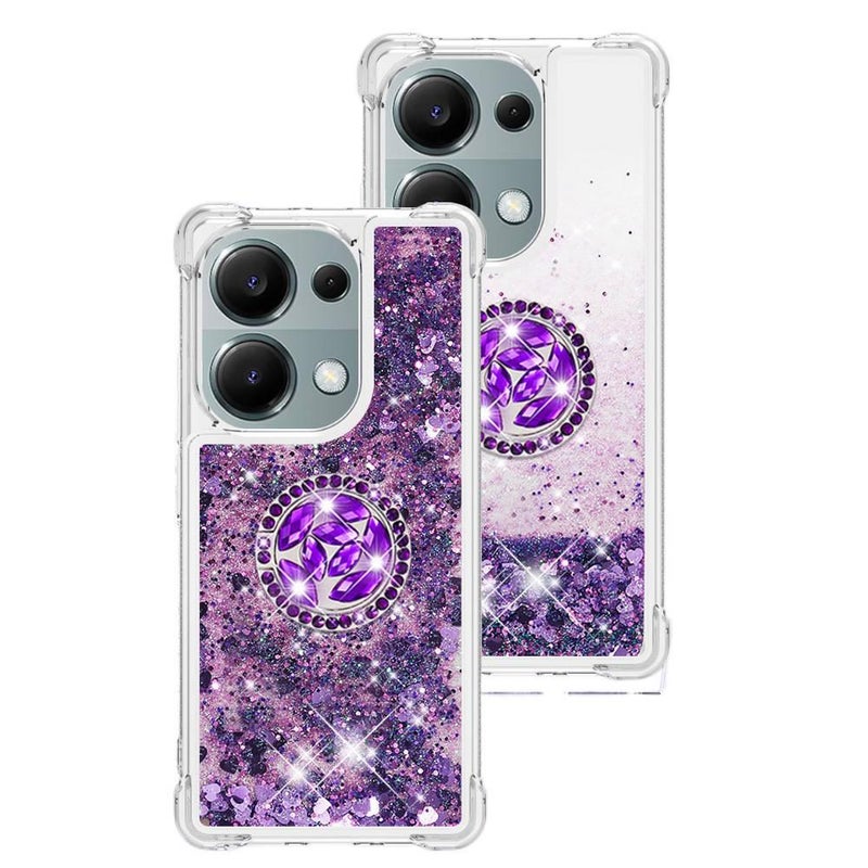 MS TPU Protective Case for motogpower2024 with Glitter Powder and Ring Holder plus Star Pattern plus Crossbody Strap in Silver - Image 4