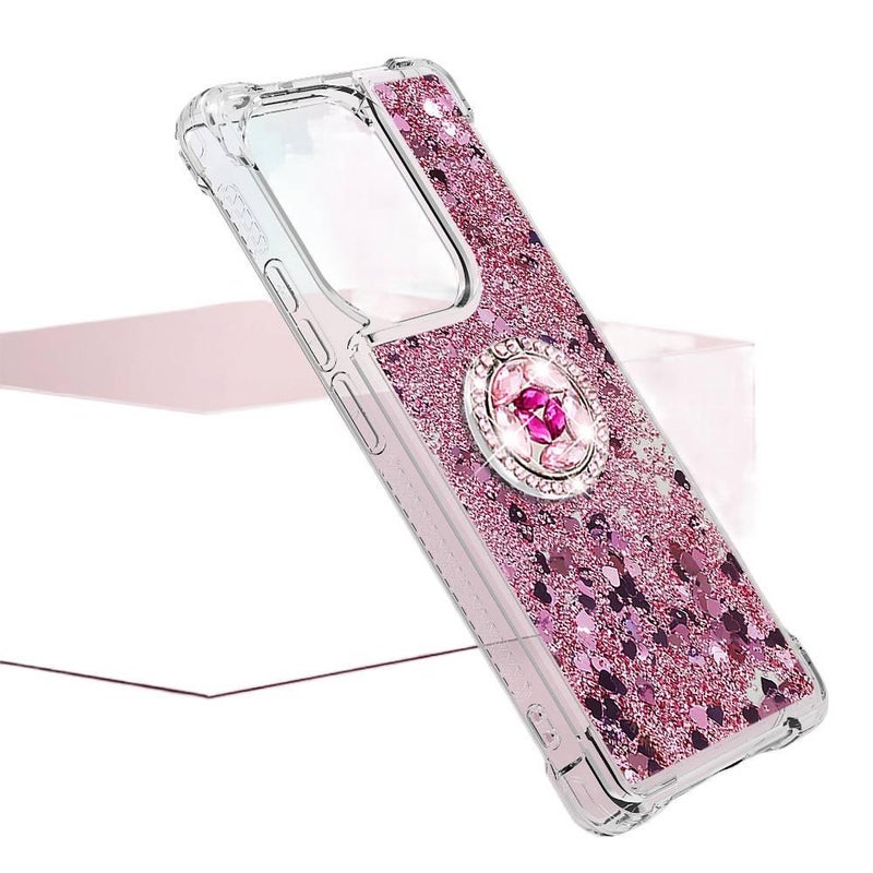 MS TPU Protective Case for motogpower2024 with Glitter Powder and Ring Holder plus Star Pattern plus Crossbody Strap in Silver - Image 3