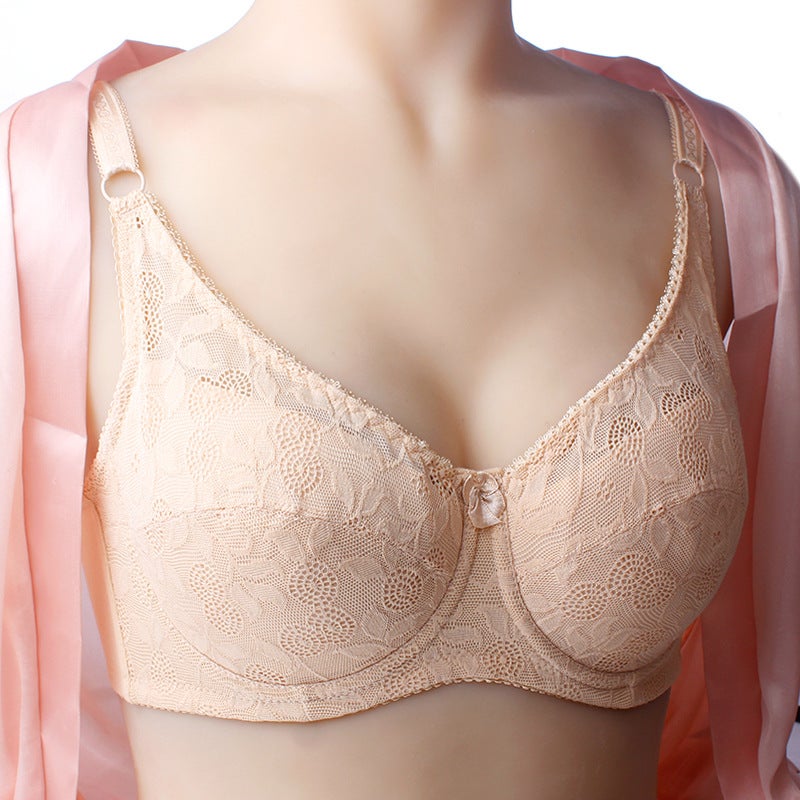 Lace Full-Cup Minimizer Bra Plus Size White  - Image 5