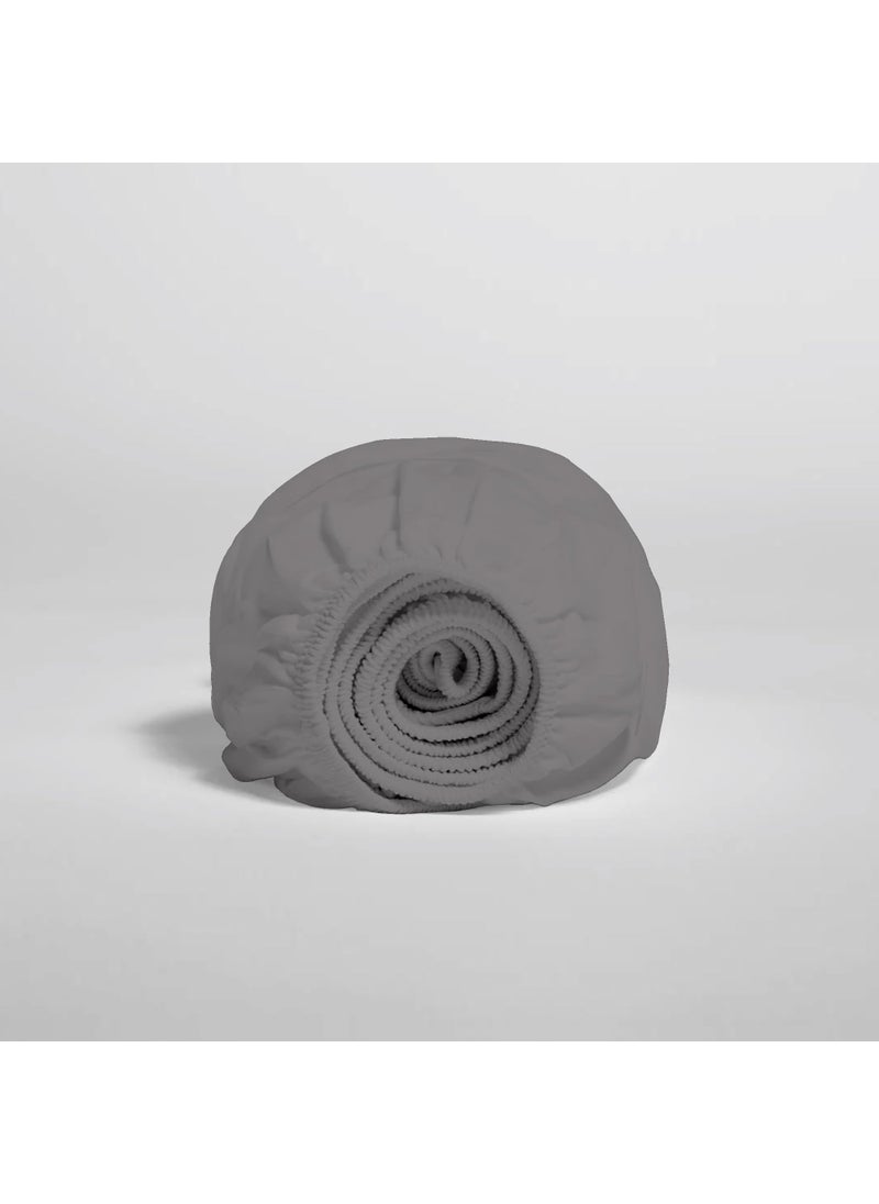 SUPREME ELEGANCE 100% Cotton Charcoal Gray Queen Size Fitted Sheet - Lightweight & Breathable  Easy Fit 17 Deep Pocket Queen Sheet  Cooling (60 W x 80 L)  - Image 2