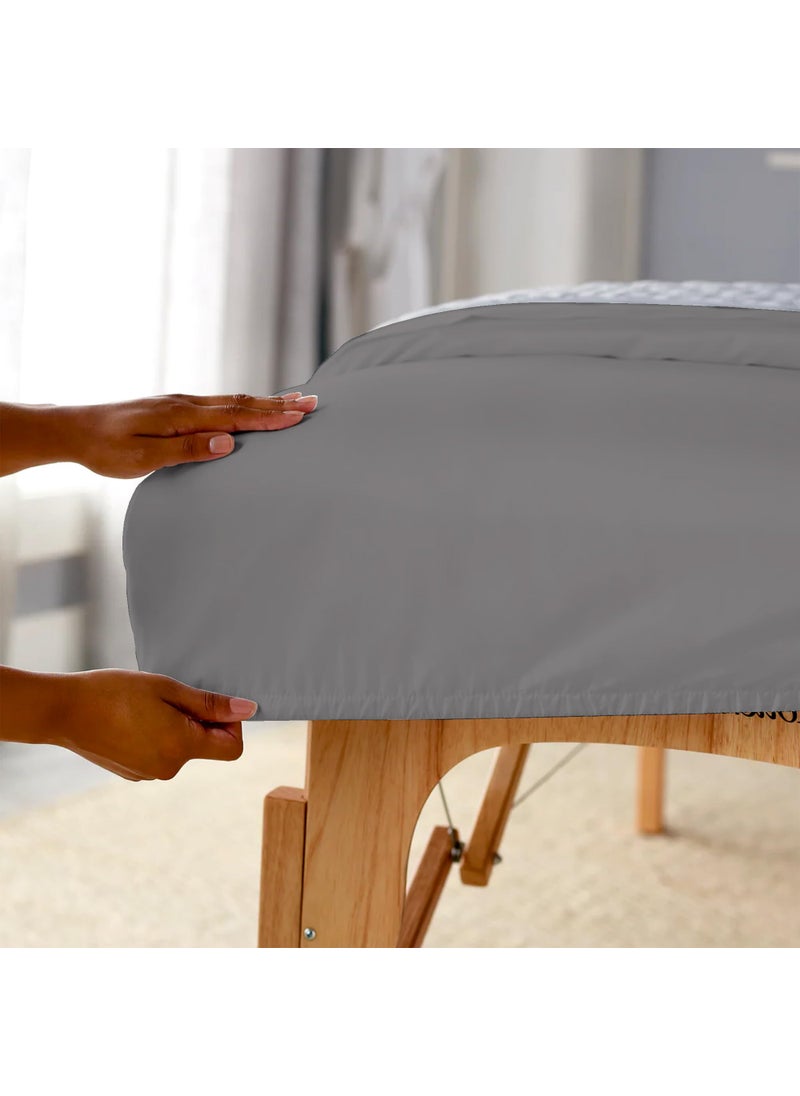 SUPREME ELEGANCE 100% Cotton Charcoal Gray Queen Size Fitted Sheet - Lightweight & Breathable  Easy Fit 17 Deep Pocket Queen Sheet  Cooling (60 W x 80 L)  - Image 3