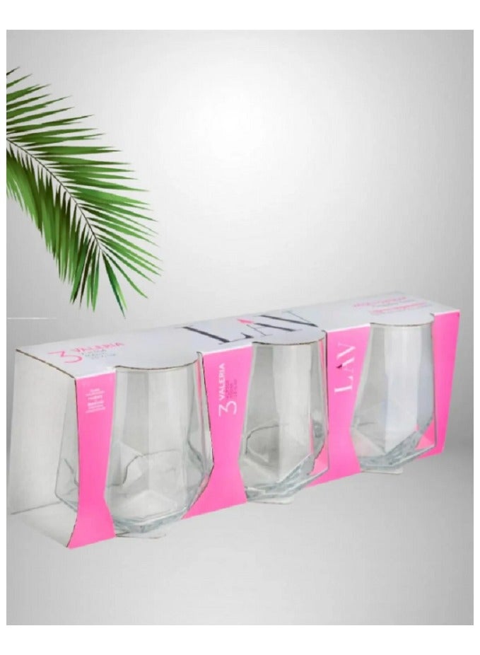LAV 3 Pieces Valeria Tumbler Set 400 Ml - Clear - Image 5