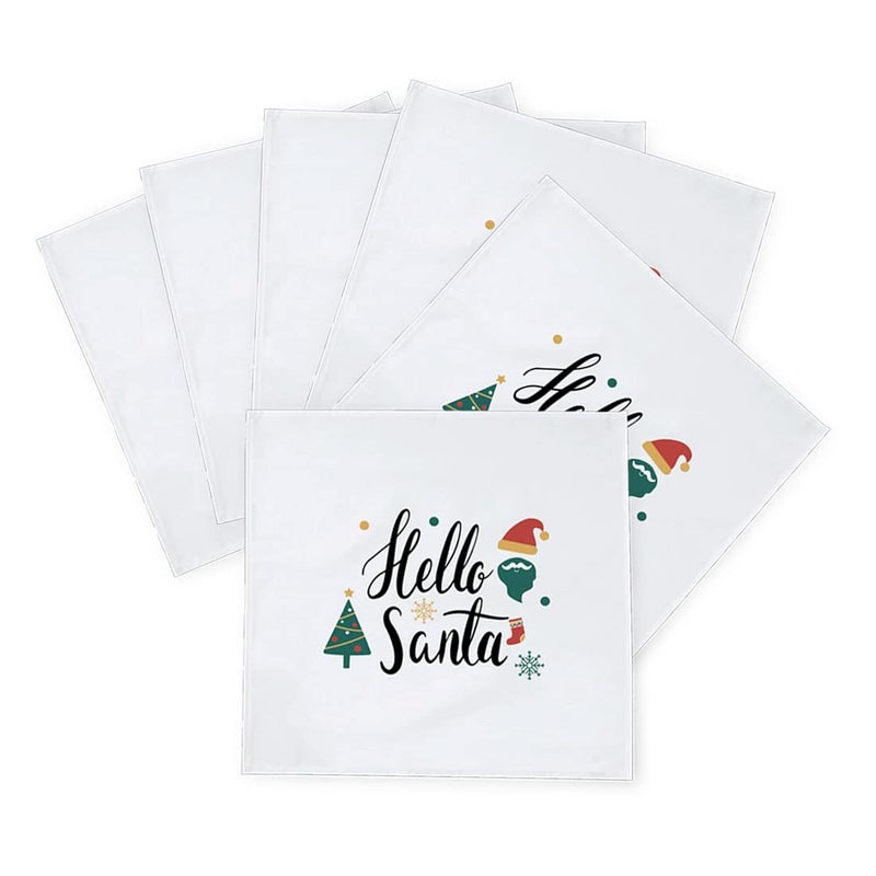 Khakee 6 Pcs Christmas Theme Silk Table Napkins 10x 10 for Xmas Decoration Christmas OrnamentsChristmas Giftxmas21307 - Image 2