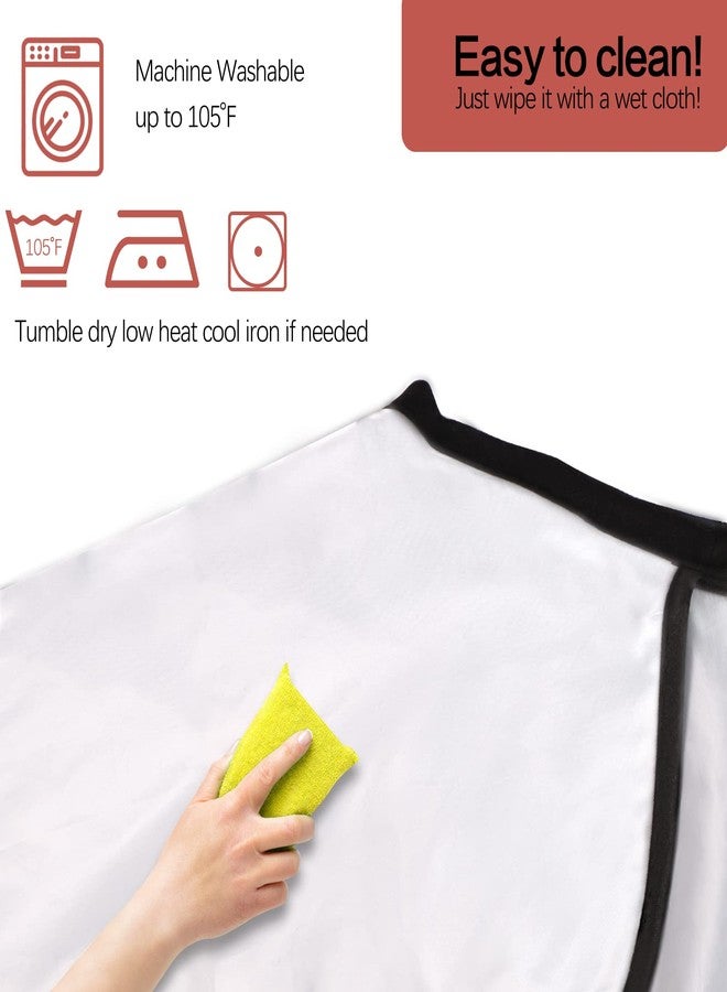 YELEGAI Short Barber Cape, Waterproof Nylon Salon Hair Cutting Cape, Makeup Artist Cape for Hair Dye, Comb-out, Styling, Shampoo (1, White) - Image 4