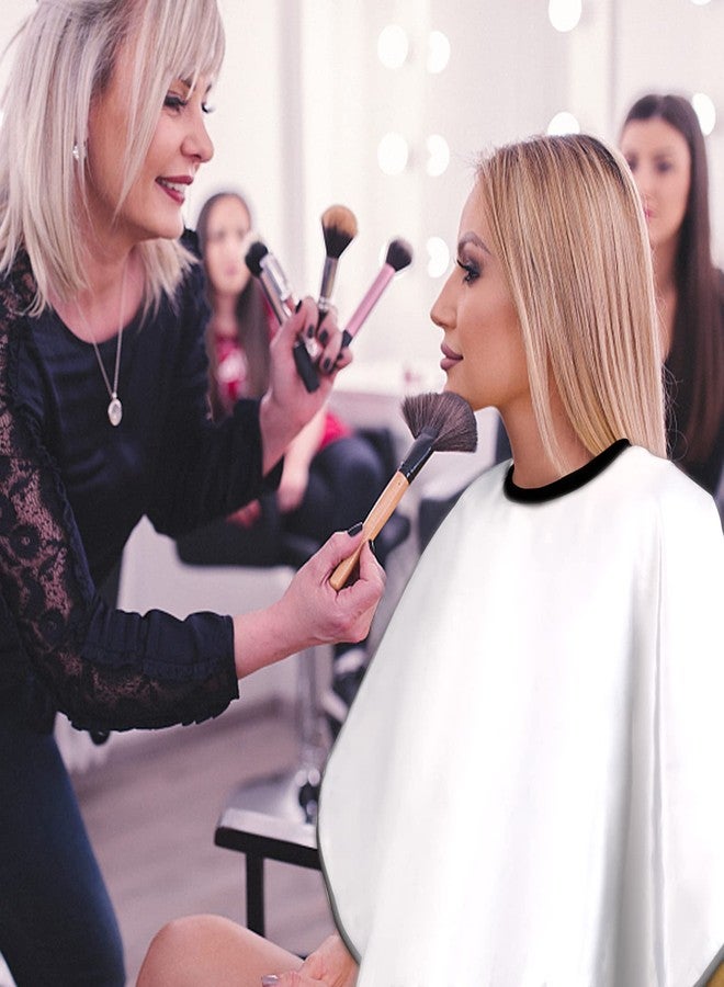 YELEGAI Short Barber Cape, Waterproof Nylon Salon Hair Cutting Cape, Makeup Artist Cape for Hair Dye, Comb-out, Styling, Shampoo (1, White) - Image 5