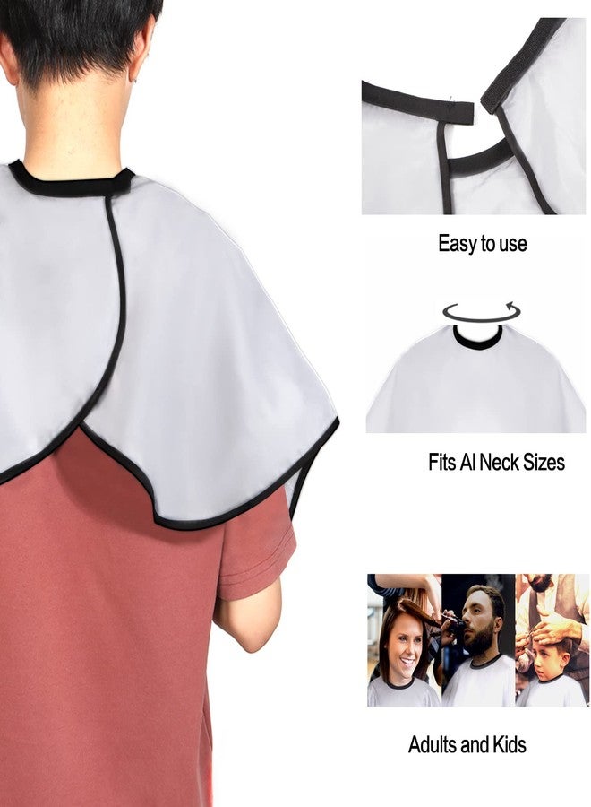 YELEGAI Short Barber Cape, Waterproof Nylon Salon Hair Cutting Cape, Makeup Artist Cape for Hair Dye, Comb-out, Styling, Shampoo (1, White) - Image 3