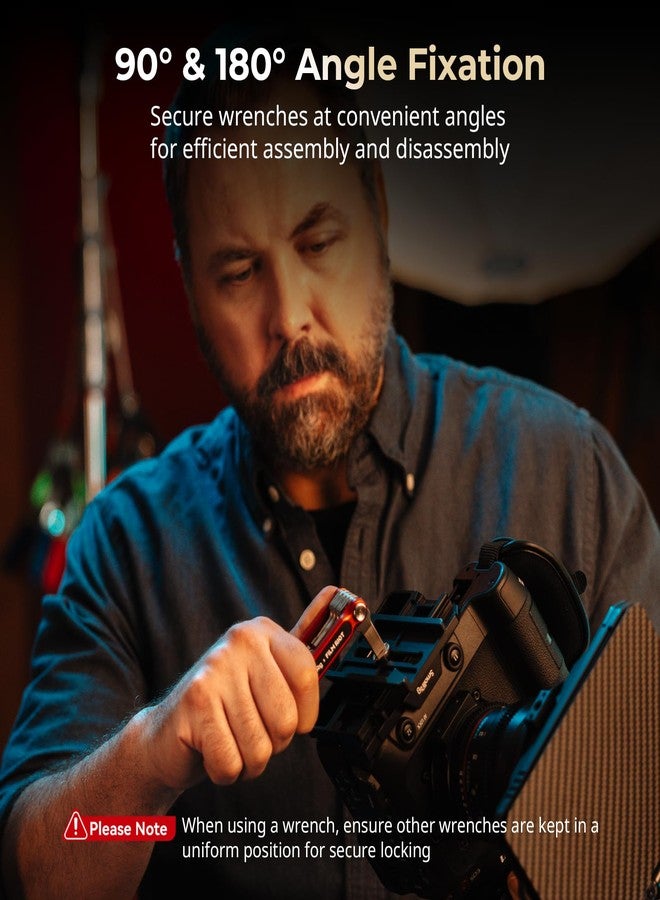 سمول ريج مجموعة أدوات قابلة للطي 10 في 1 من SmallRig x FILM RIOT مع مفكات براغي ومفاتيح سداسية، وضع متعدد الزوايا، تصميم محمول وصغير الحجم (أحمر) - 4813 - Image 3