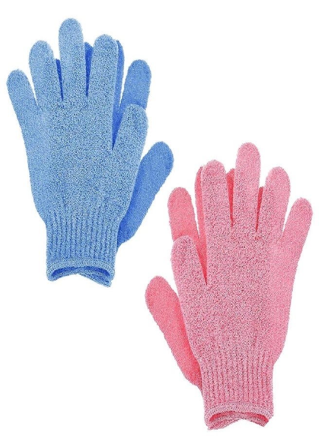 HUNCHA Heavy Exfoliate Mitts Bath Gloves for Shower, Spa, Massage and Body Scrubs, Dead Skin Cell Remover Gloves and Ingrown Hair Remover, for Body, Face, Hand and Foot, Random Color, 4 Pcs(2 Pair) - Image 1