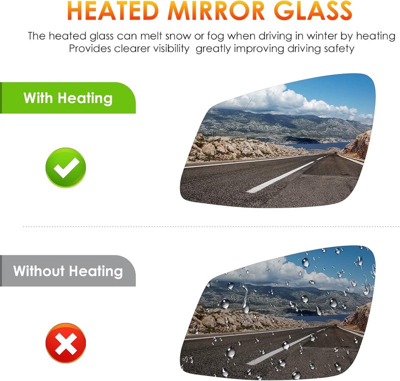 ILONPA Left Driver Side Mirror Glass Replacement for 2009-2019 BMW M2-M7 Series, F20 F22 F30 F32 F34 F36 F80 228i 320i 328i 330i 335i 428i 430i 435i 535i 550i 640i Rearview Heated Mirror Glass Easy hand assemble compatible - Image 3