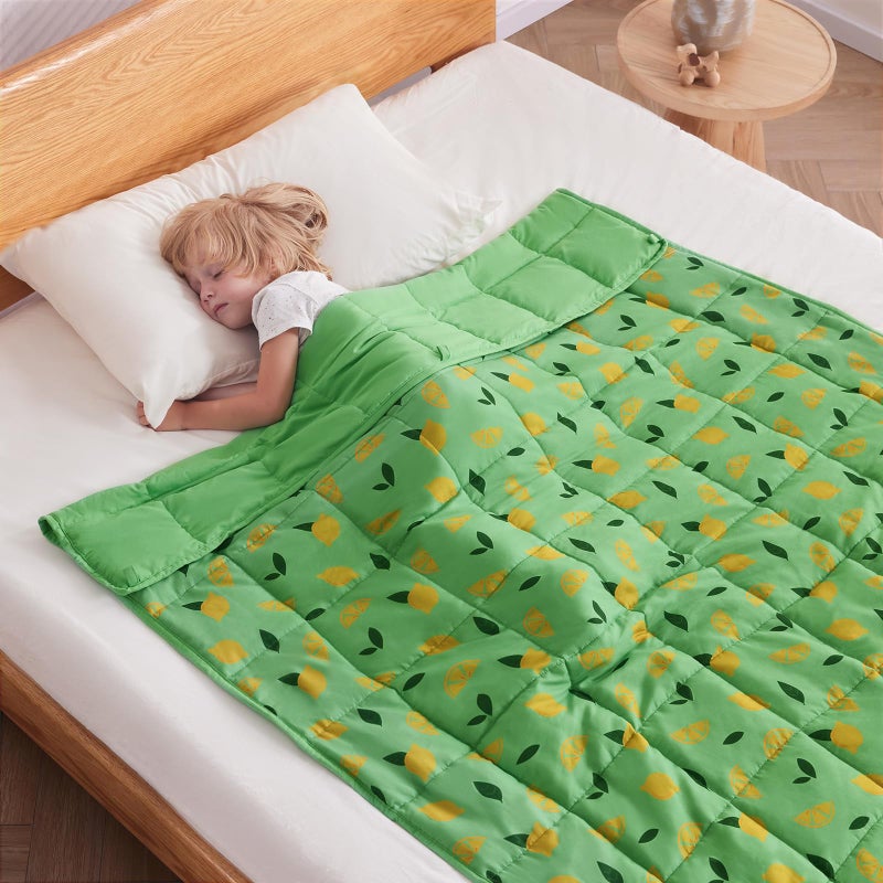 anfie Weighted Blanket Kids(36""x48"" 3lbs) Weighted Blanket Cooling Blanket for Sleeping Throw Size Breathable Blanket with Premium Glass Bead(Lime Green)
