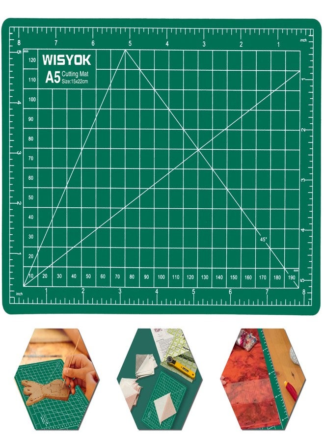 WISYOK حصيرة حرفة ذاتية الشفاء WISYOK 6" x 8" A5، حصيرة قطع دوارة صغيرة للخياطة، القماش، مثالية للحرف اليدوية، الأطفال، الهواة - Image 1