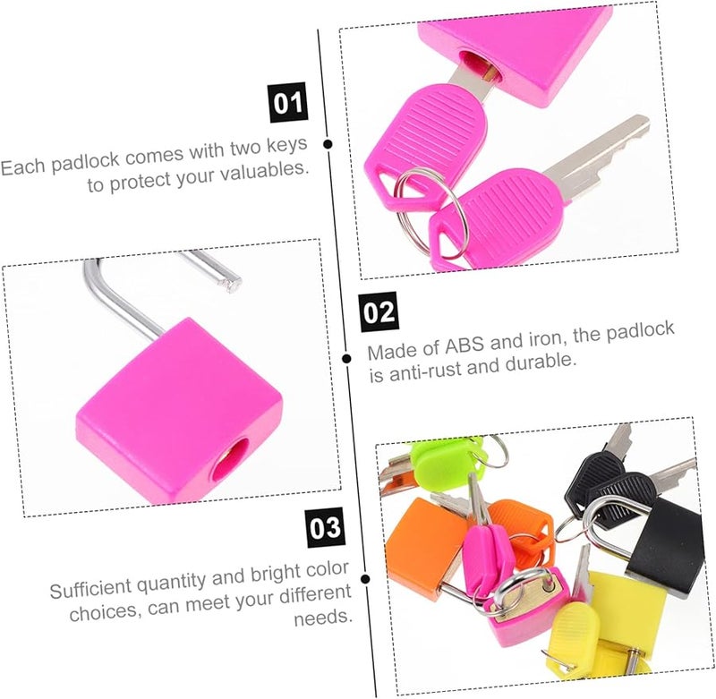 ARTIBETTER 12 Pack Plastic Padlocks With Keys For Luggage Backpacks Jewelry Boxes - Image 4