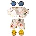 Beofinest Vacation Style Clothes for 17cm Doll Accessories for 17cm Dolls Fashion Casual Stylish 5 PCS Set Glasses Shoes Clothes Set No Doll Apricot - Image 3