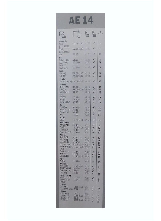 BOSCH - AEROECO AE 14 Wiper Blade 14 Inch - Image 1