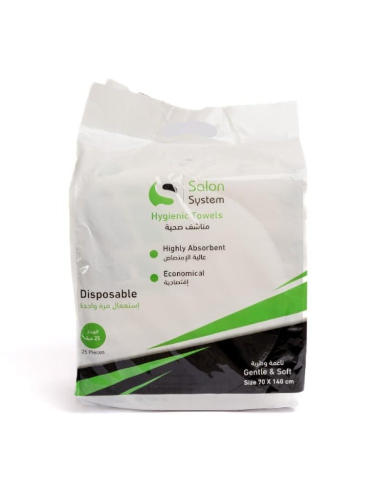 صالون سيستيم مناشف للاستخدام مرة واحدة , 70 * 140 - 25 قطعة - Image 1