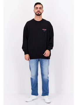 Wrangler Men Crew Neck Graphic Print Long Sleeves Sweatshirt, Black  - Image 4