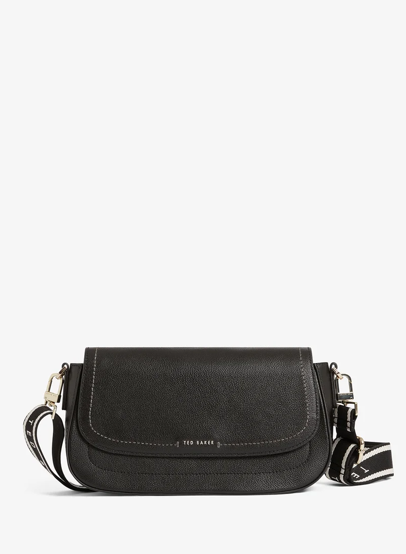 تيد بيكر حقيبة كروس بودي جلد بحزام شبكي وغطاء قلاب