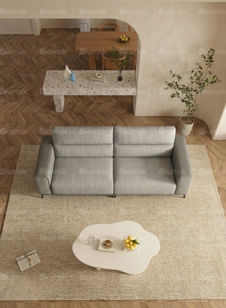 Karnak Abdiel Modern 3-Seater Sofa | Leather Tufted Couch | Grey Comfortable Armrest Sofa Set for Living Room Apartment, Villas Furniture - Image 4