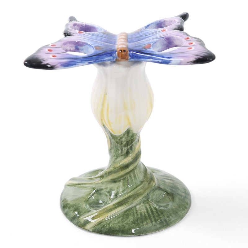 FORLONG Ceramic Bathroom Accessory Set Dancing Butterfly Ceramic 5 Pieces Set,Including Toothbrush Holders,2 Gargle Tooth-Brushing Cups,Soap Dishes,Soap & Lotion Dispenser - Image 5